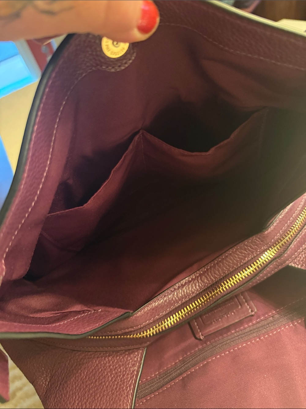Coach Pebbled Leather Hobo Bag in Plum - Picture 6 of 9